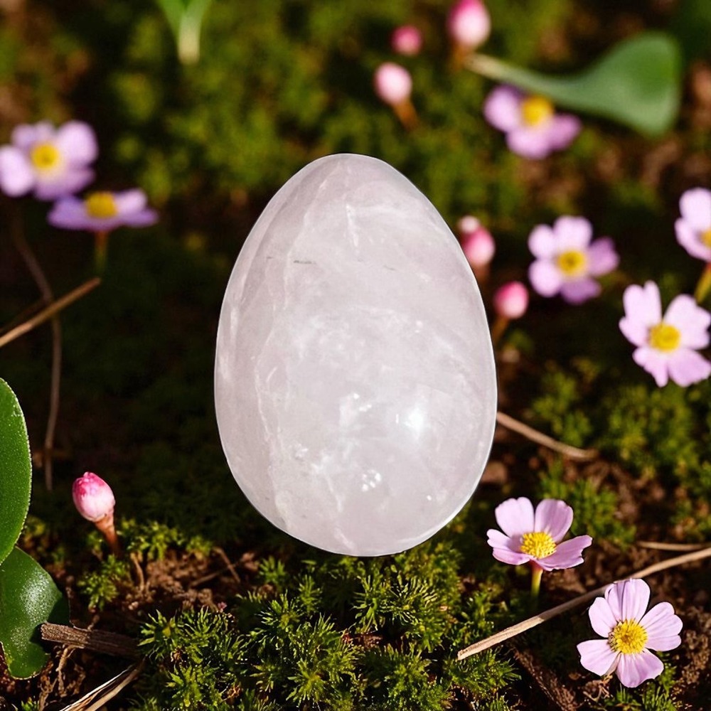 Rose Quartz Polished Crystal‎ Egg | Self Love Healing Stone Boho Spiritual Decor